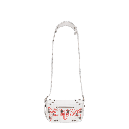 White Leather Cagole XS DIY Metal Crossbody Bag