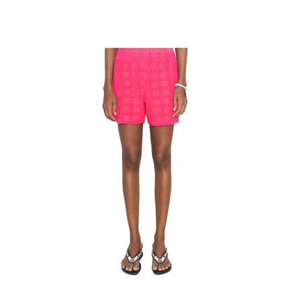 Terry Pink Shorts with Elastic Waist