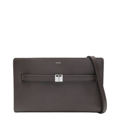 Belted Leather Crossbody Bag - Bark