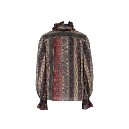 Printed Cotton Blend Blouse