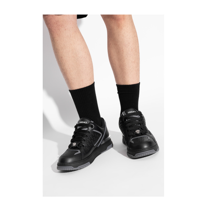 Greca Black Leather Blend Sneakers