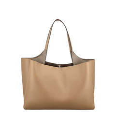 Medium Pebbled Leather Shoulder Bag - Cappuccino Brown (Neutro)