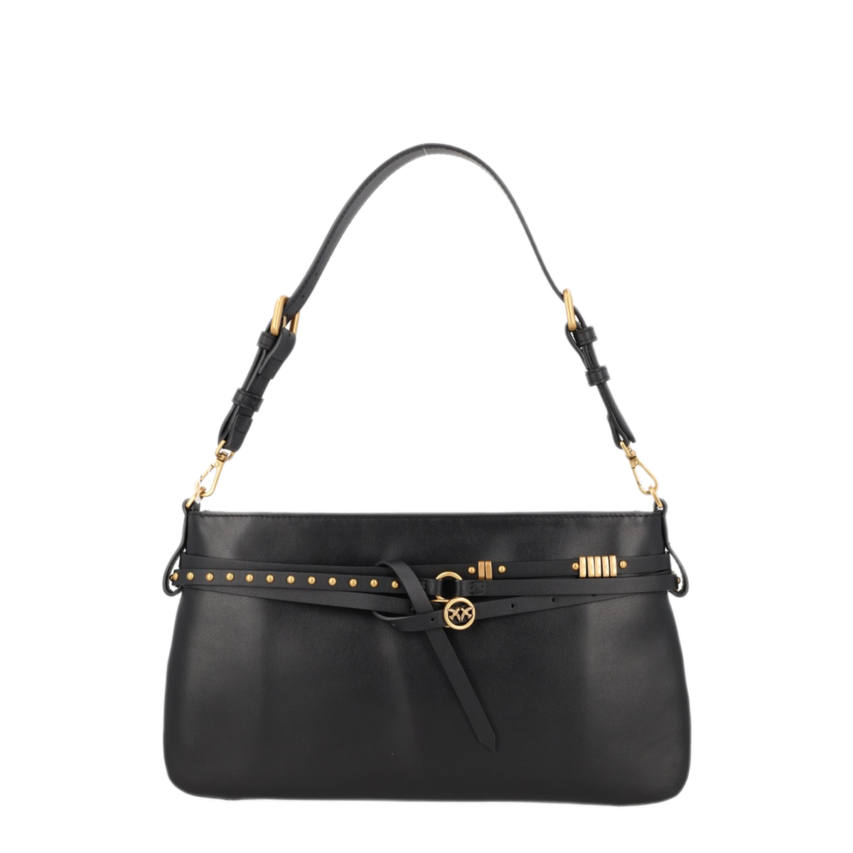 Belt Bag Classic Calfskin Shoulder Bag - Nero/Antique Gold