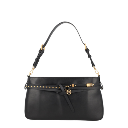 Belt Bag Classic Calfskin Shoulder Bag - Nero/Antique Gold