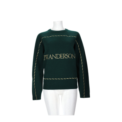 MAYFEYR - JW ANDERSON - 100 Percent Wool Green Sweater - KW1625YN0471555