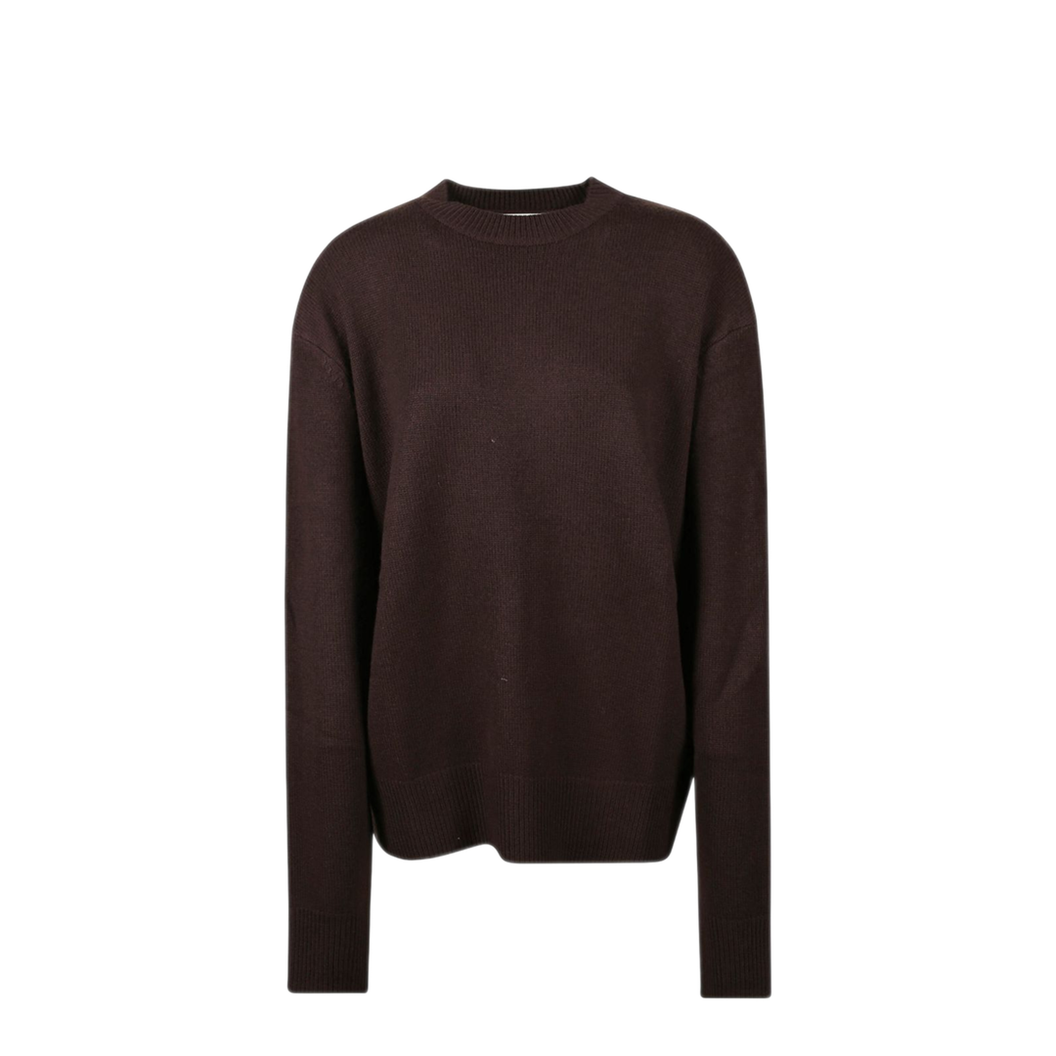 MAYFEYR - THE FRANKIE SHOP - Brown Knit Oversized Sweater - KNFS21174201DARKBROWN