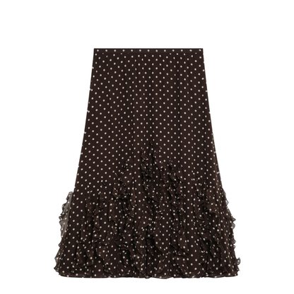Brown Silk Skirt with Plusdepois Motif