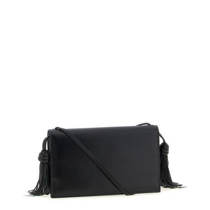 Leather Crossbody Bag with Side Tassels