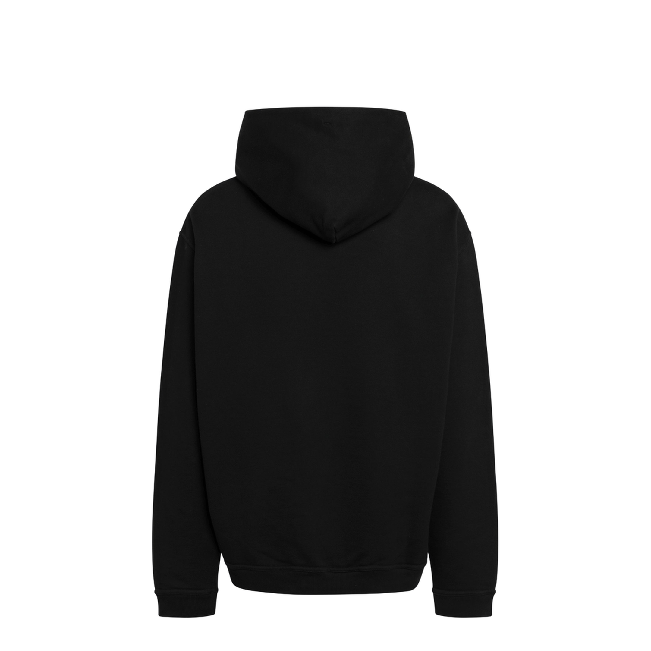 Black Cotton Hooded Sweatshirt