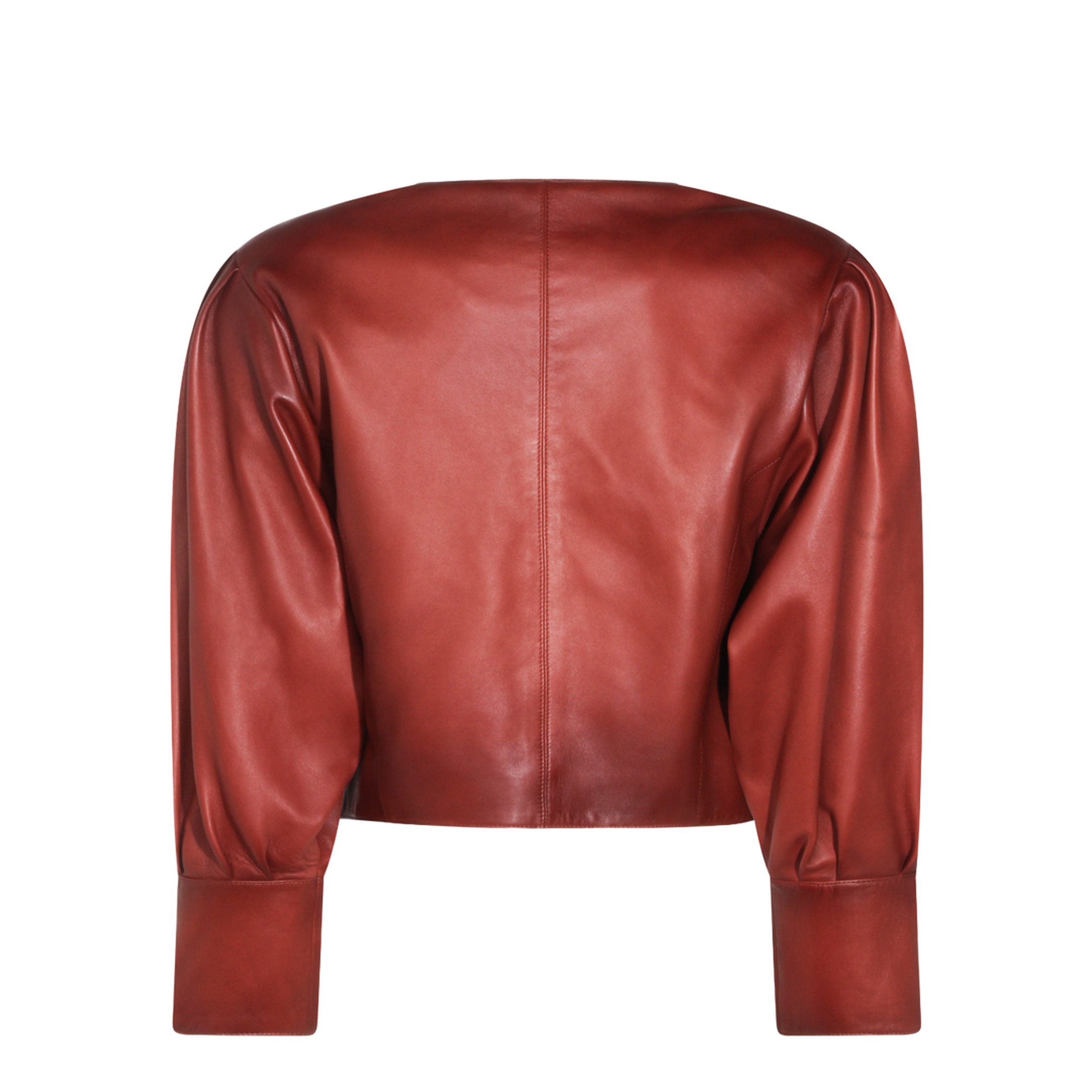 Short Burgundy Jacket in Plongé Nappa Leather