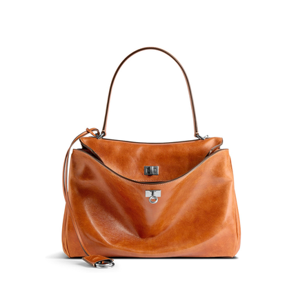 Rodeo Medium Vegetal Tanned Lambskin Handbag - Tan Cowboy