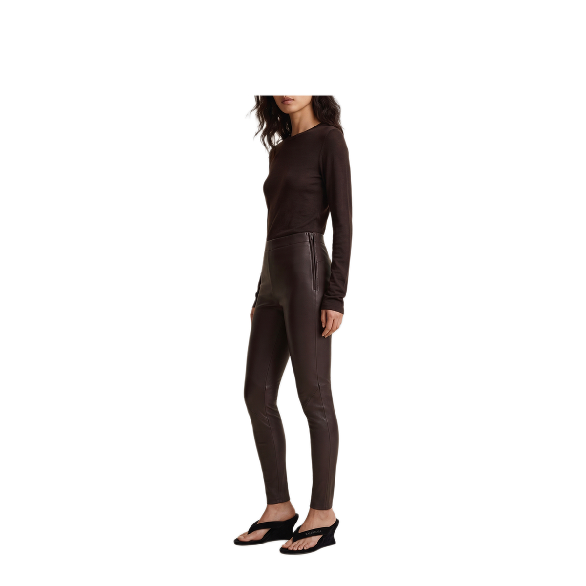 MAYFEYR - Arma - Coffee Bean Brown Stretch Leggings - 001L26600202