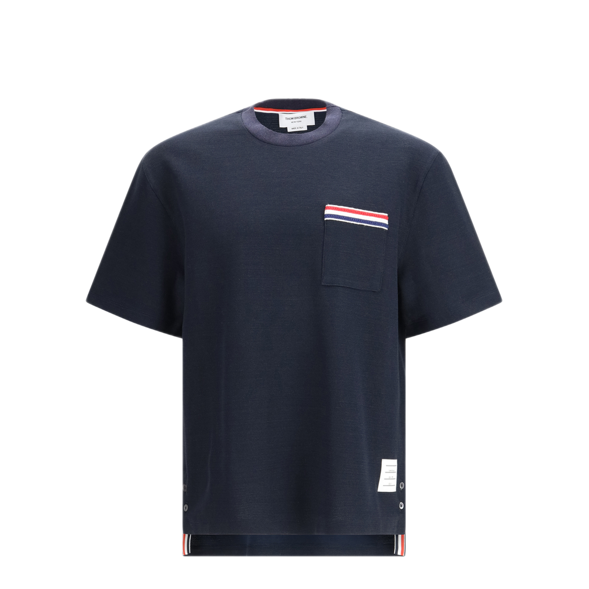 MAYFEYR - Thom Browne - Short Sleeve Cotton Linen T Shirt - MJS298EJ0251415