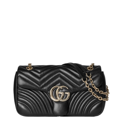GG Marmont Medium Shoulder Bag - Black