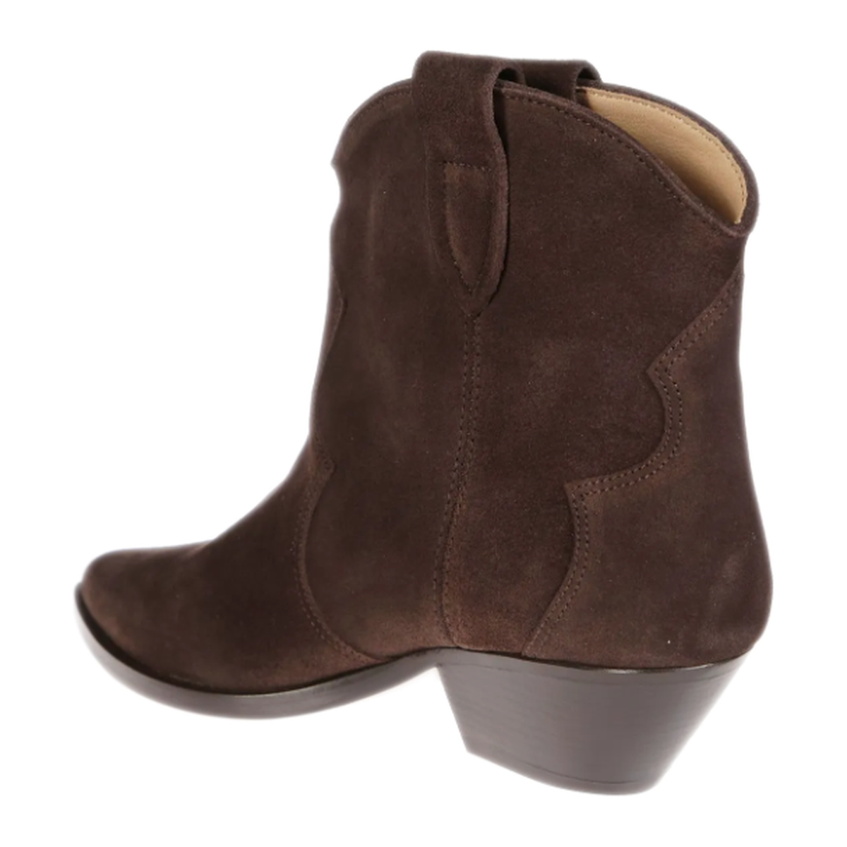 Dewina Suede Cowboy Boots In Chocolate