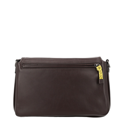 Flux Calf Leather Messenger Bag - Chocolate Brown