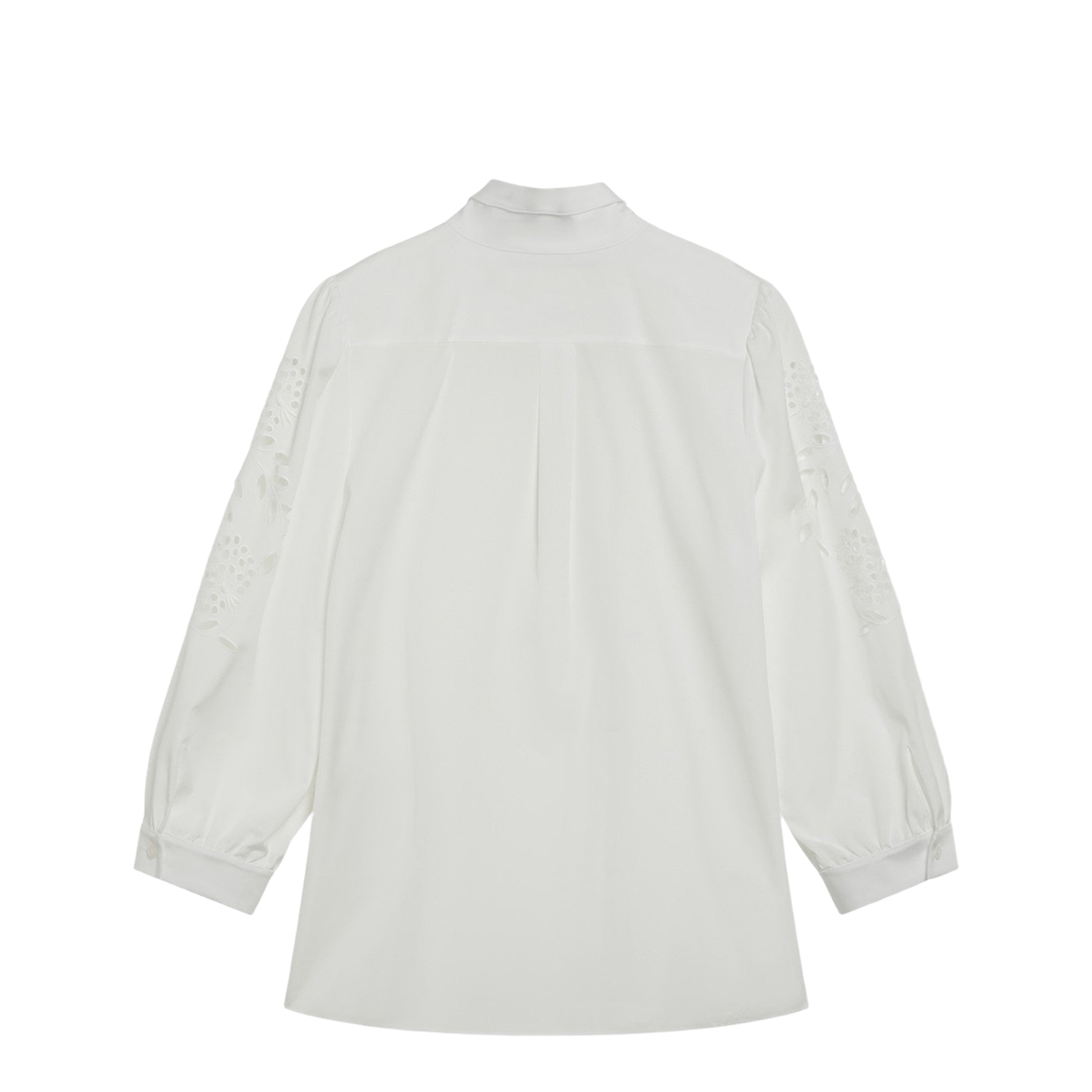 White Shirt with Sangallo Embroidery