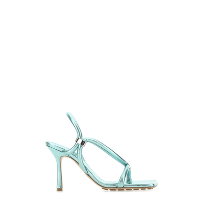MAYFEYR - Bottega Veneta - Light-Blue Leather Stretch Sandals - 729745V2O303027