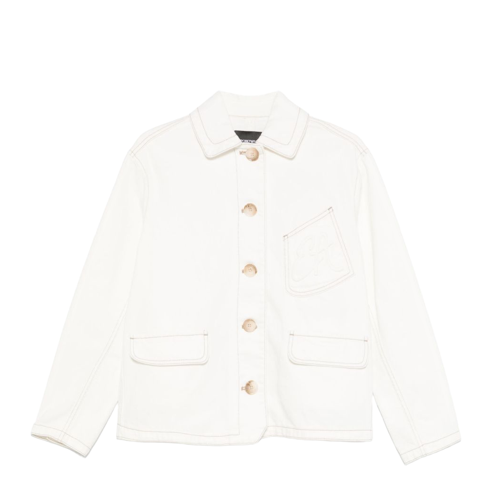 White Front Button Fastening Jacket