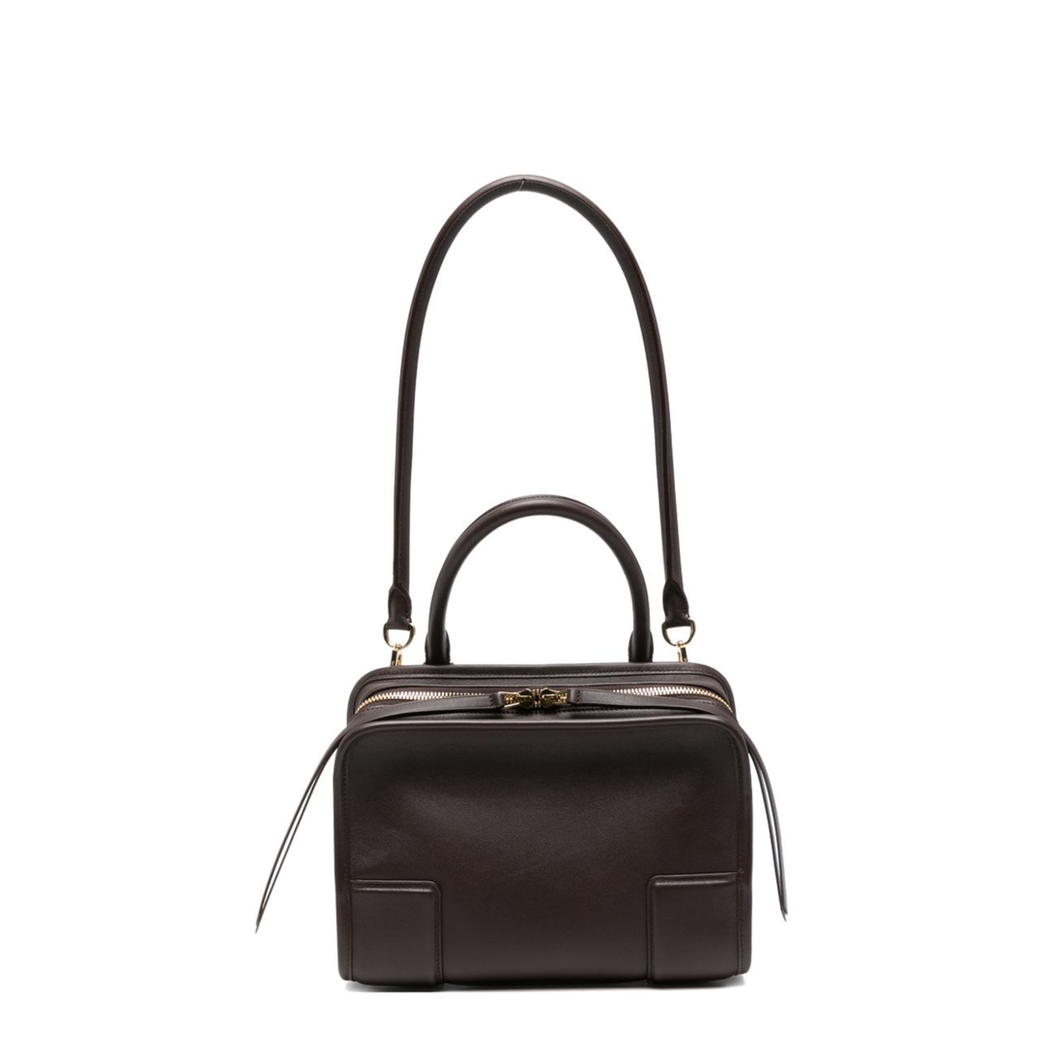 Amazona Small Calfskin Handbag - Dark Chestnut