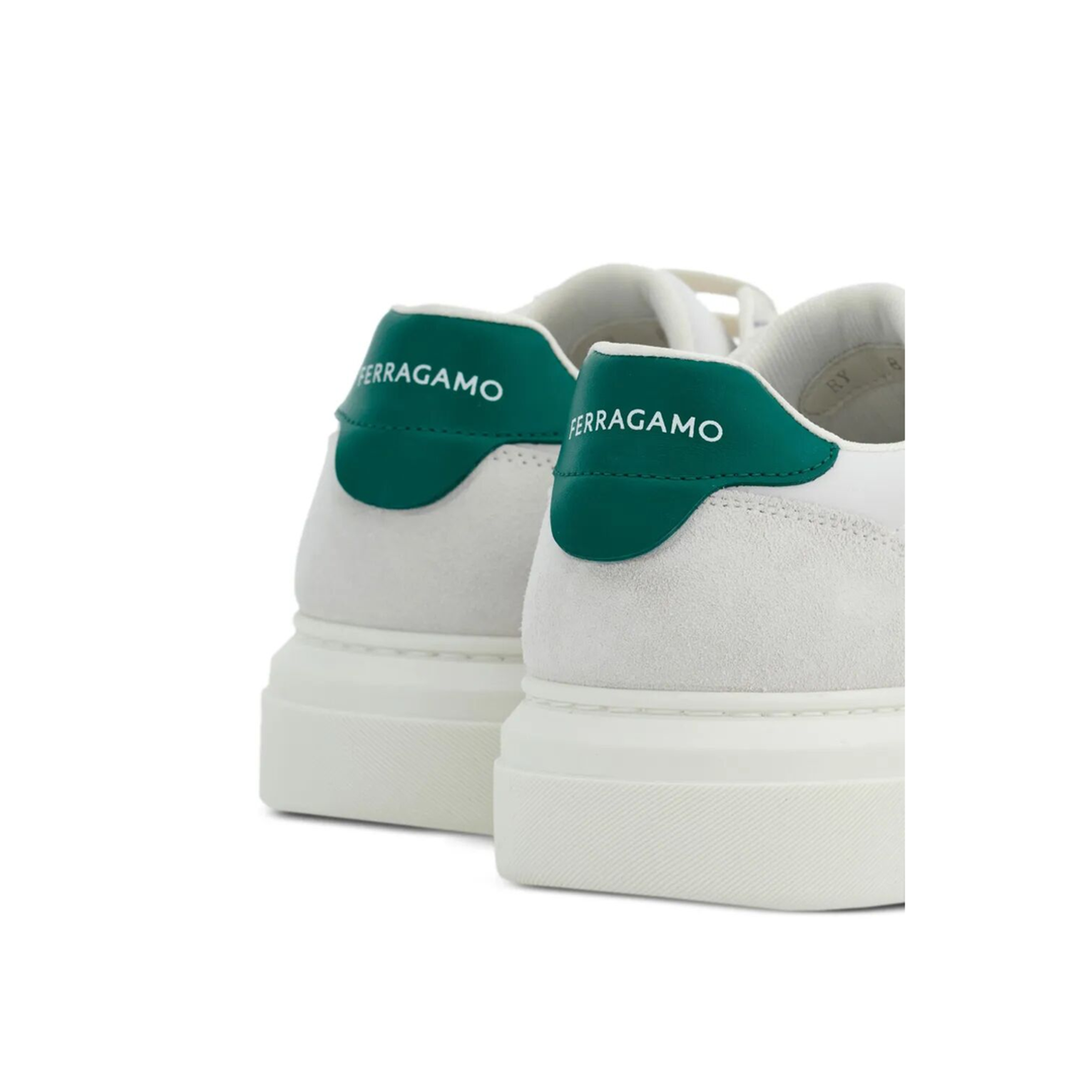 MAYFEYR - Ferragamo - Leather Sneakers With Gancini Patch - 0235880769881BIANCO
