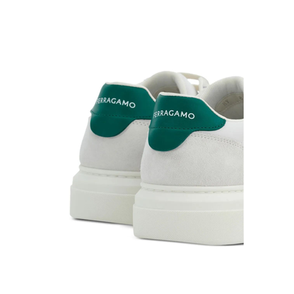 MAYFEYR - Ferragamo - Leather Sneakers With Gancini Patch - 0235880769881BIANCO