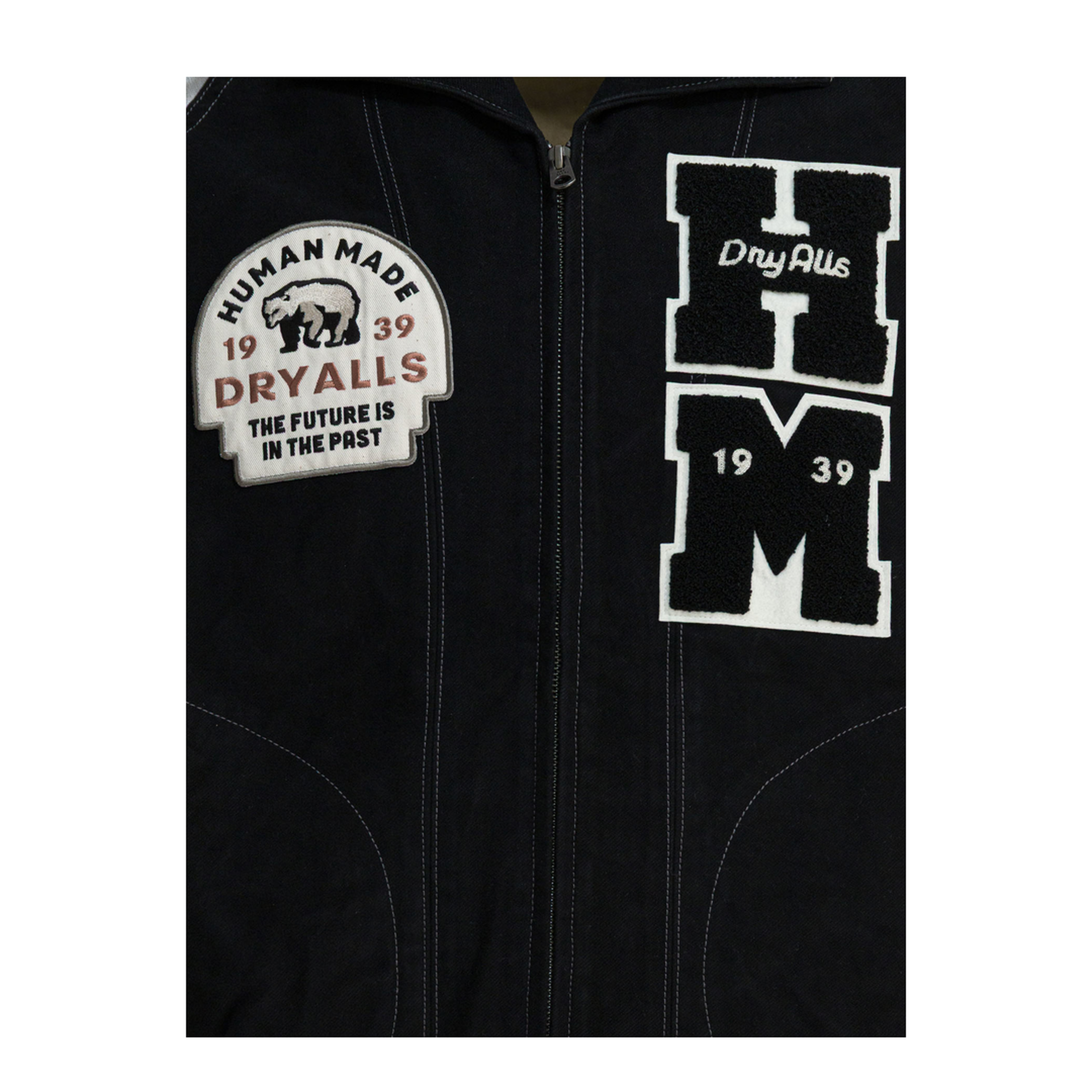 MAYFEYR - Human Made - Satin Varsity Bomber Jacket - HM30JK012BLACK