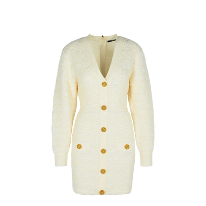 White Wool Blend Dress