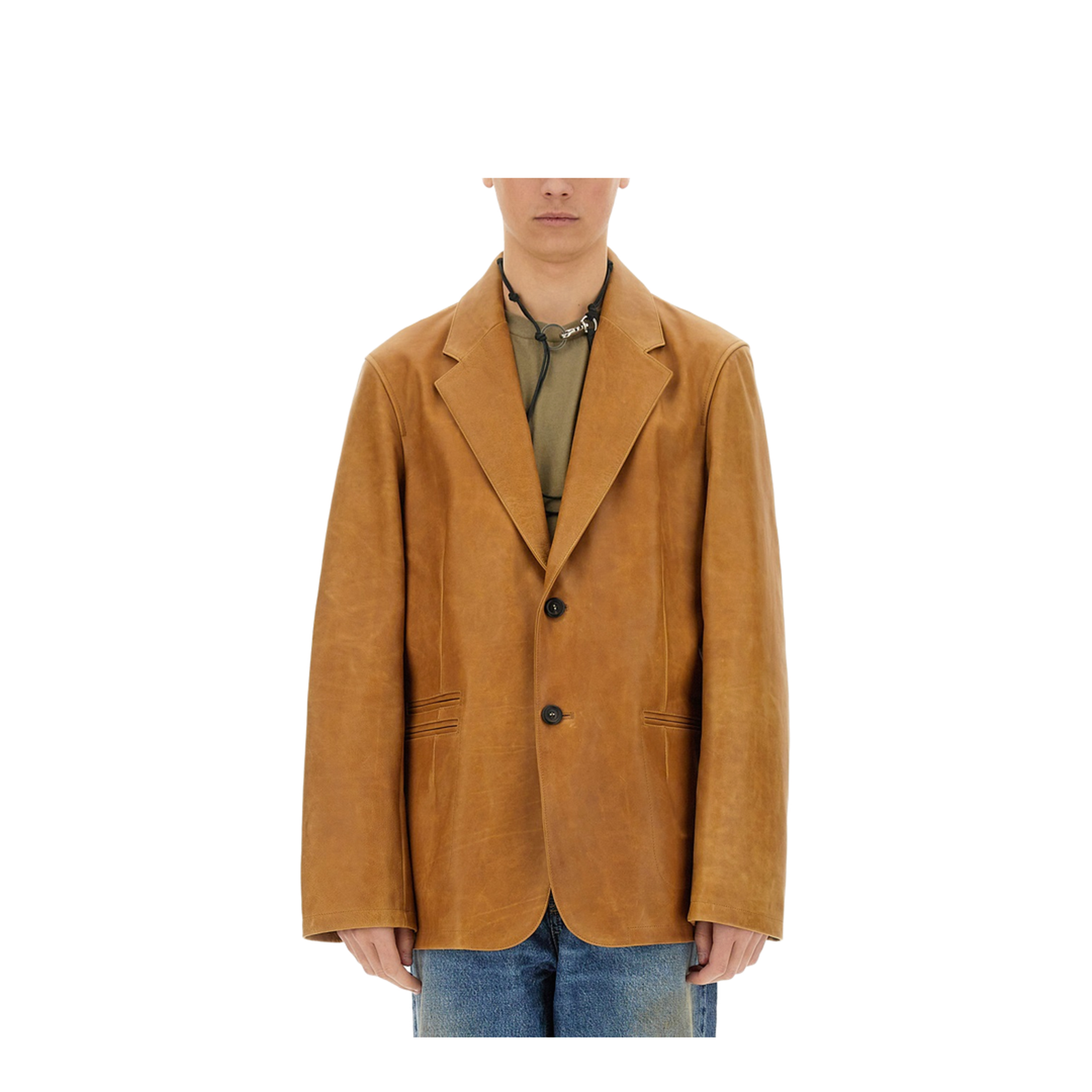 Leather Opening Blazer