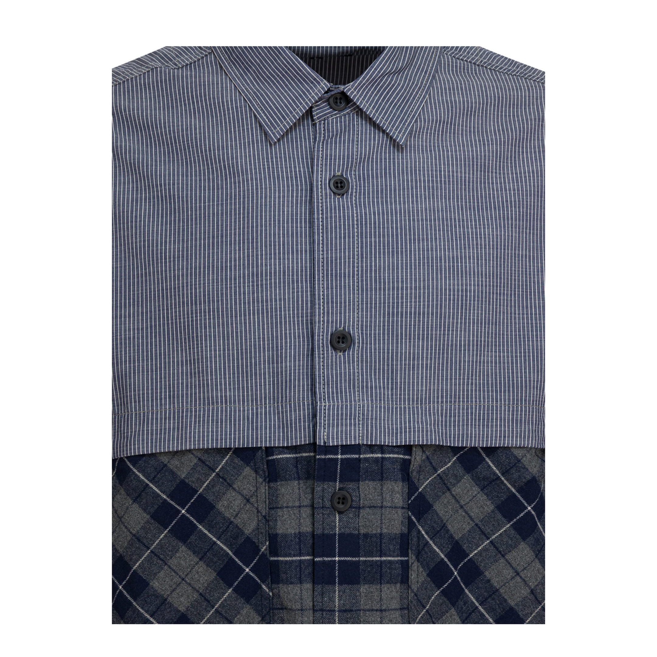MAYFEYR - Comme Des Garçons Homme - Shirt With Cotton Inserts - HPB018W251NVYWHTXGRYN
