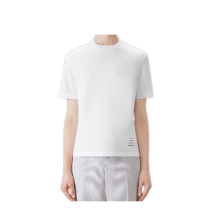 MAYFEYR - Thom Browne - Short Sleeve Tee With Engineered 4 Bar Stripe In Classic Pique - FJS207A00050100