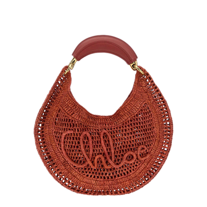 MAYFEYR - Chloè - Red Raffia Banana Handbag - CH25US902P08646
