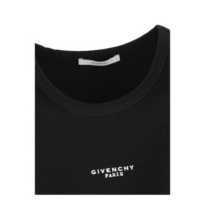 Black Slim-Cut Tank Top with Logo
