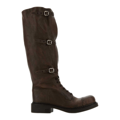 MAYFEYR - Miu Miu - Brown Leather Boots - 5W315EFG0352KJF0324