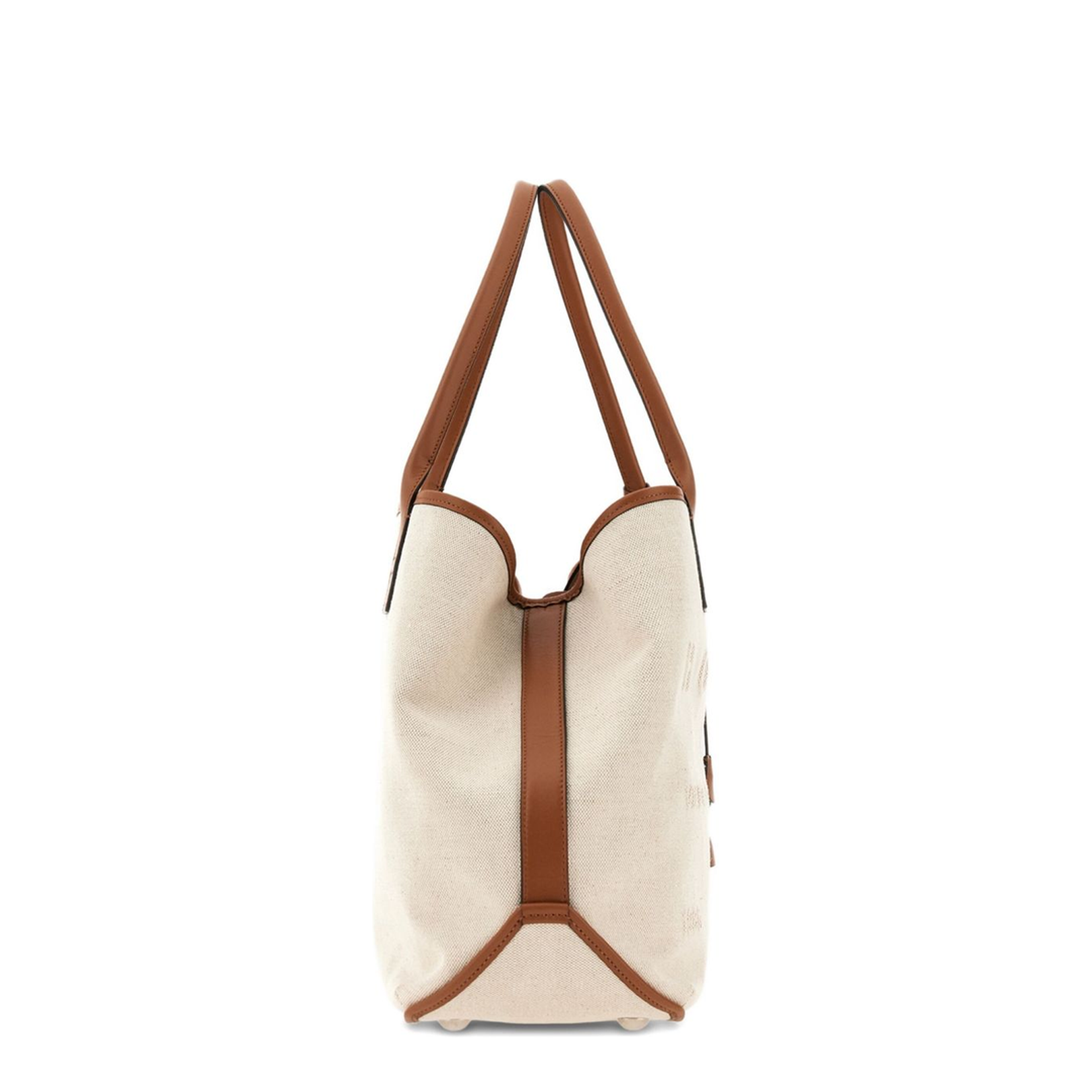 Script Shopping Bag Medium Ivory Brown