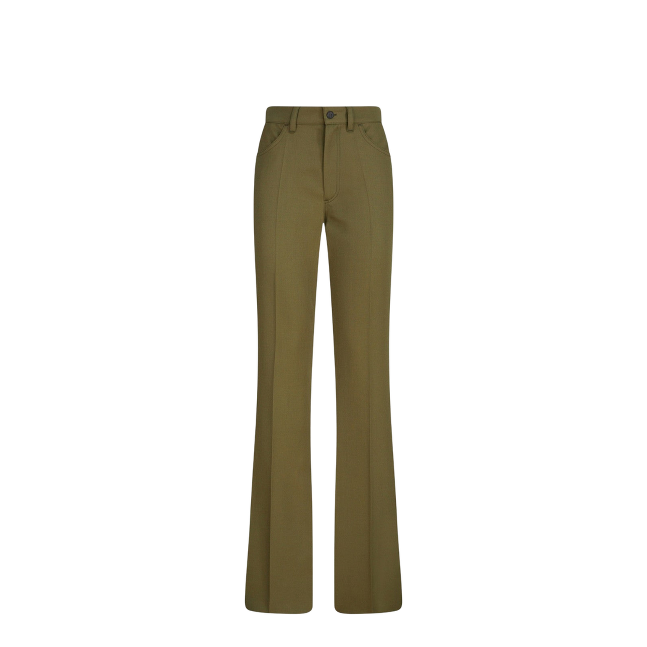 MAYFEYR - The Attico - Military Green Wool Gabardine Trousers - 251WCP00273WWW065A081