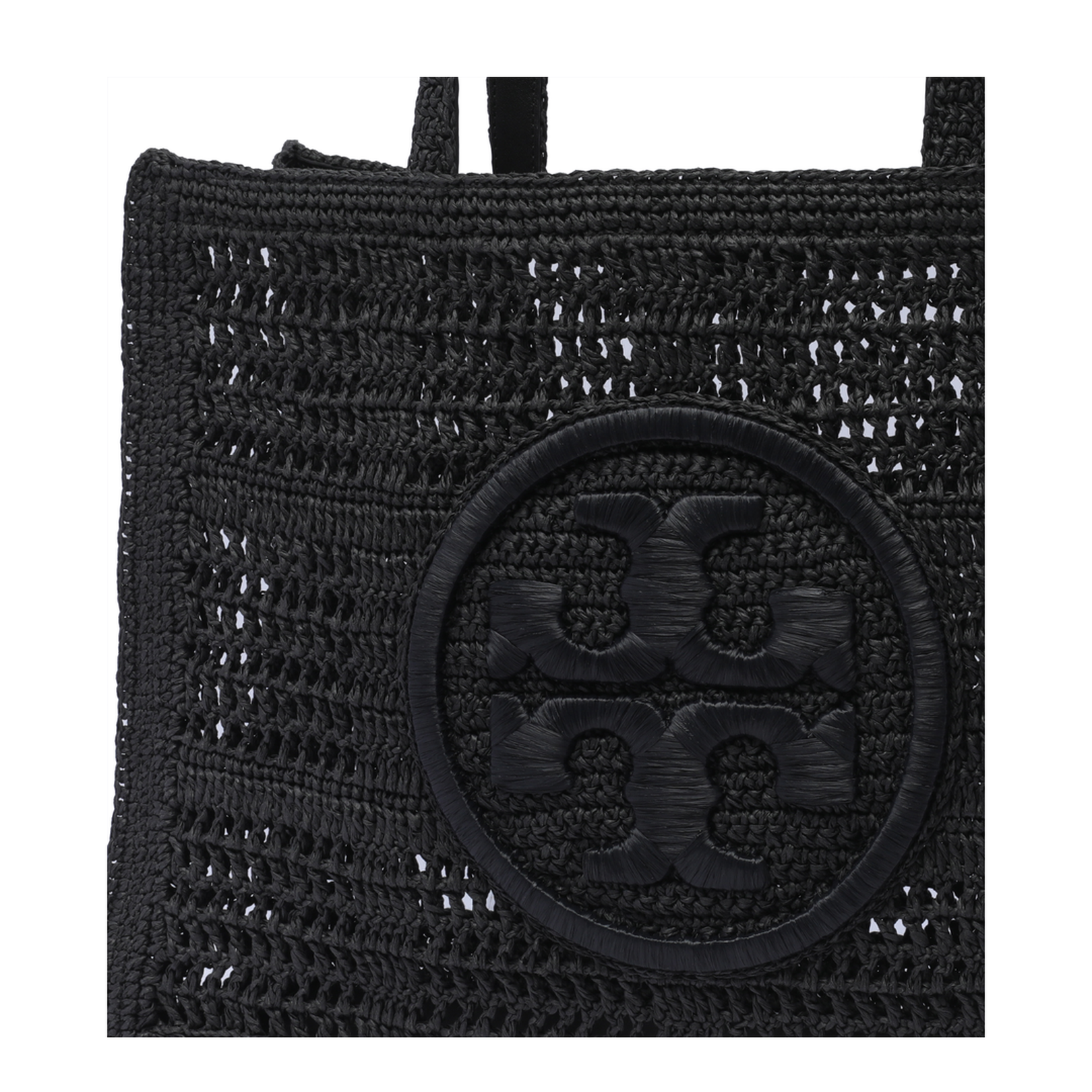 Large Ella Tote in Black Raffia