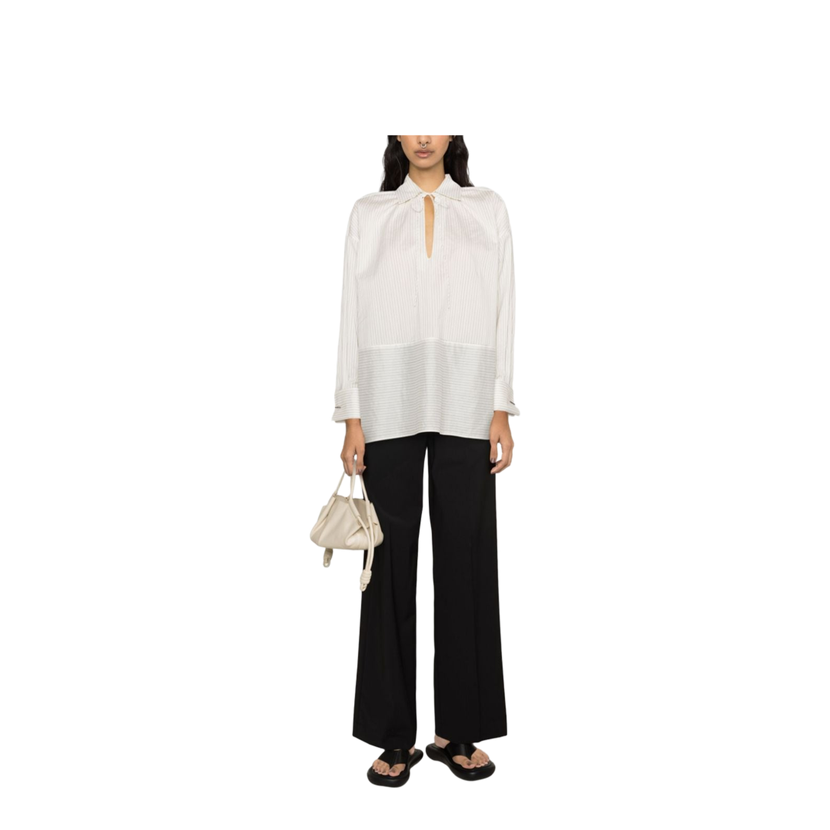 White Cotton And Silk Blend Tunic