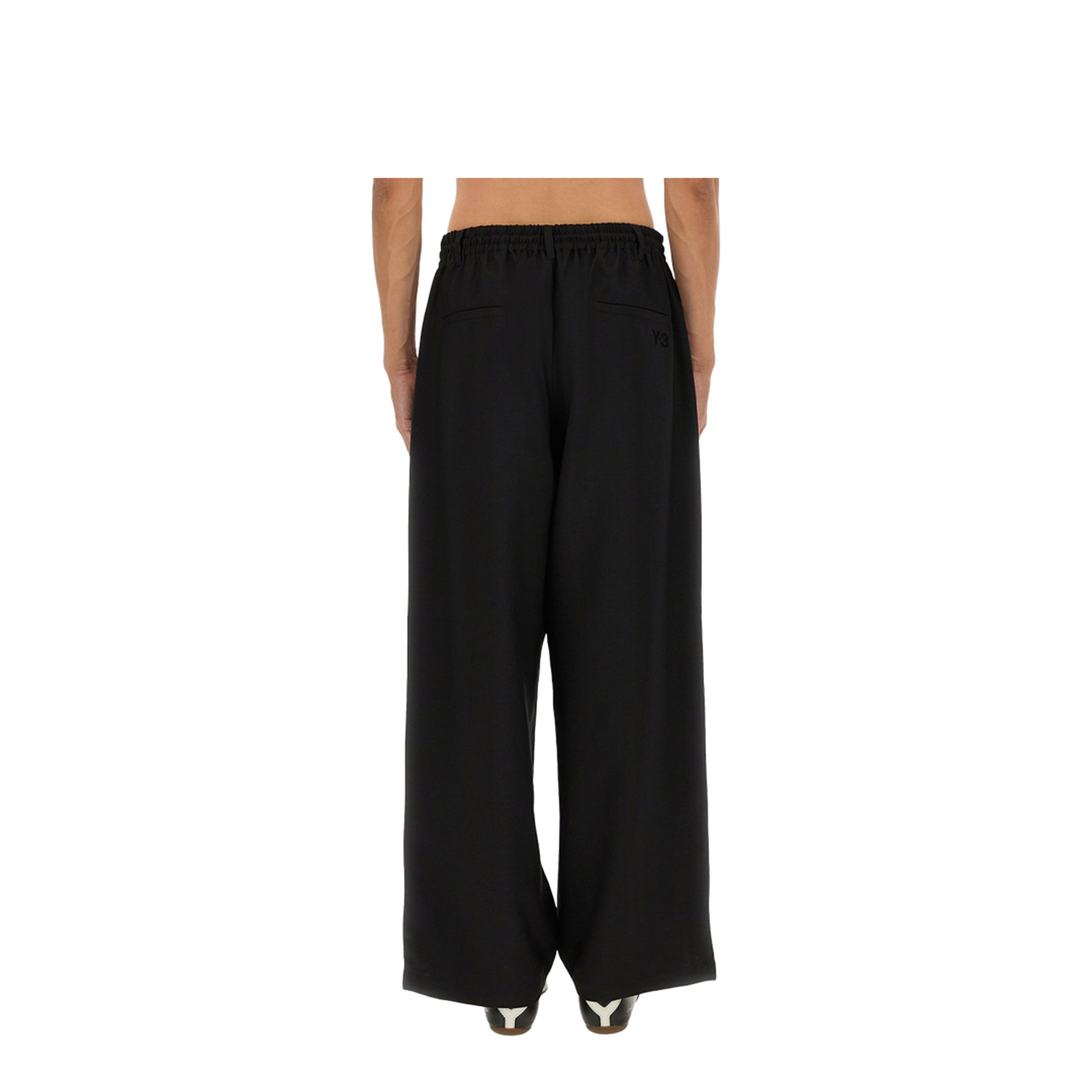 Black Drawstring Fastening Wide Leg Trousers