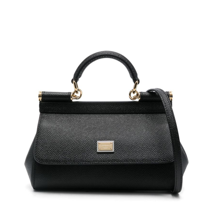 Sicily Small Calf Leather Top-Handle Bag - Nero