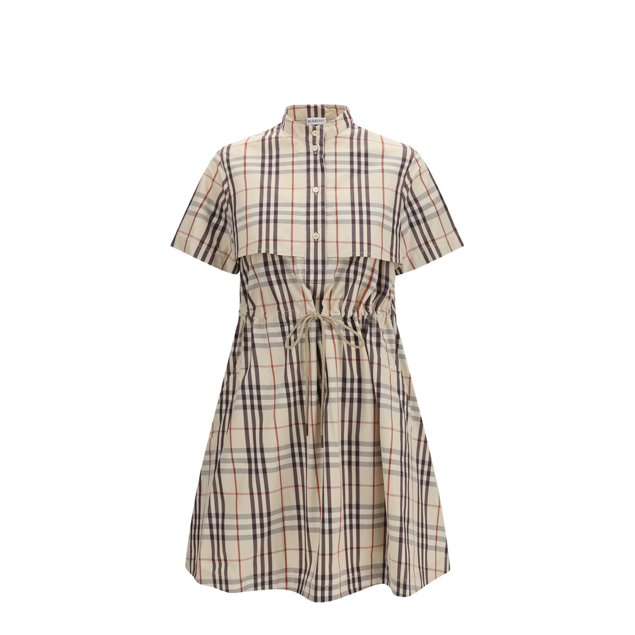 Beige Check Dress