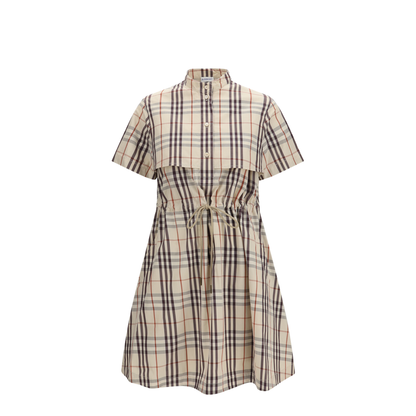 Beige Check Dress