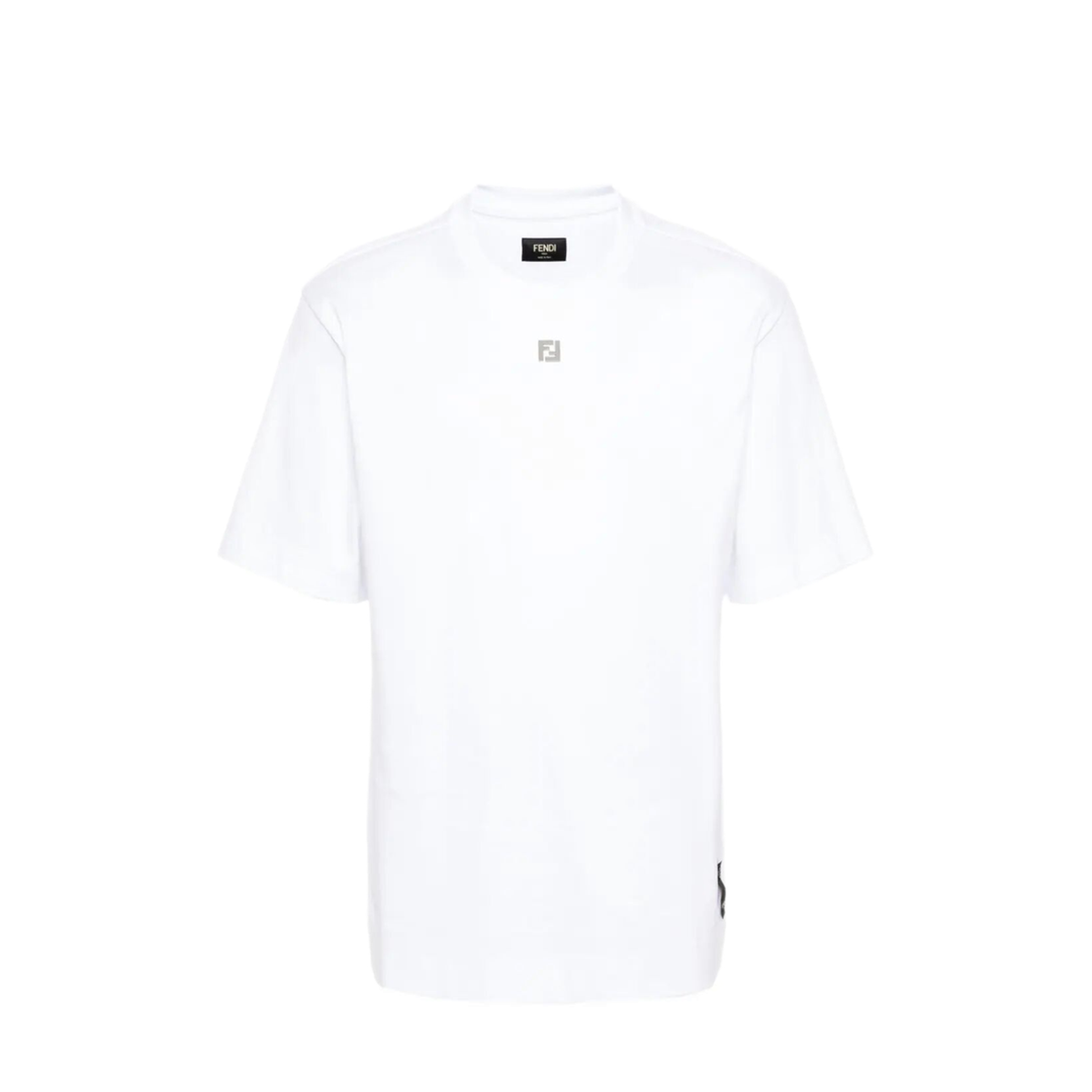 MAYFEYR - Fendi - Cotton T-Shirt With Metal Ff Appliqué - FY0936ARYYF0QA0