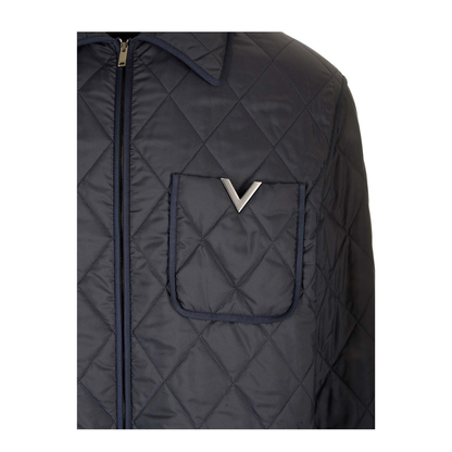 Metallic V Quilted Shirt Jacket