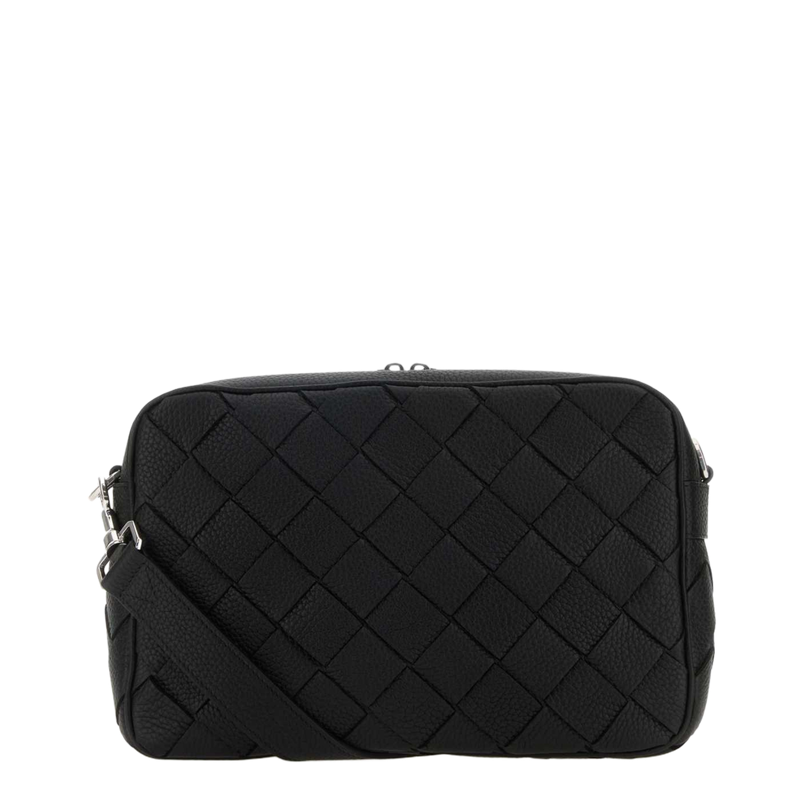 Intrecciato Leather Camera Bags - Black