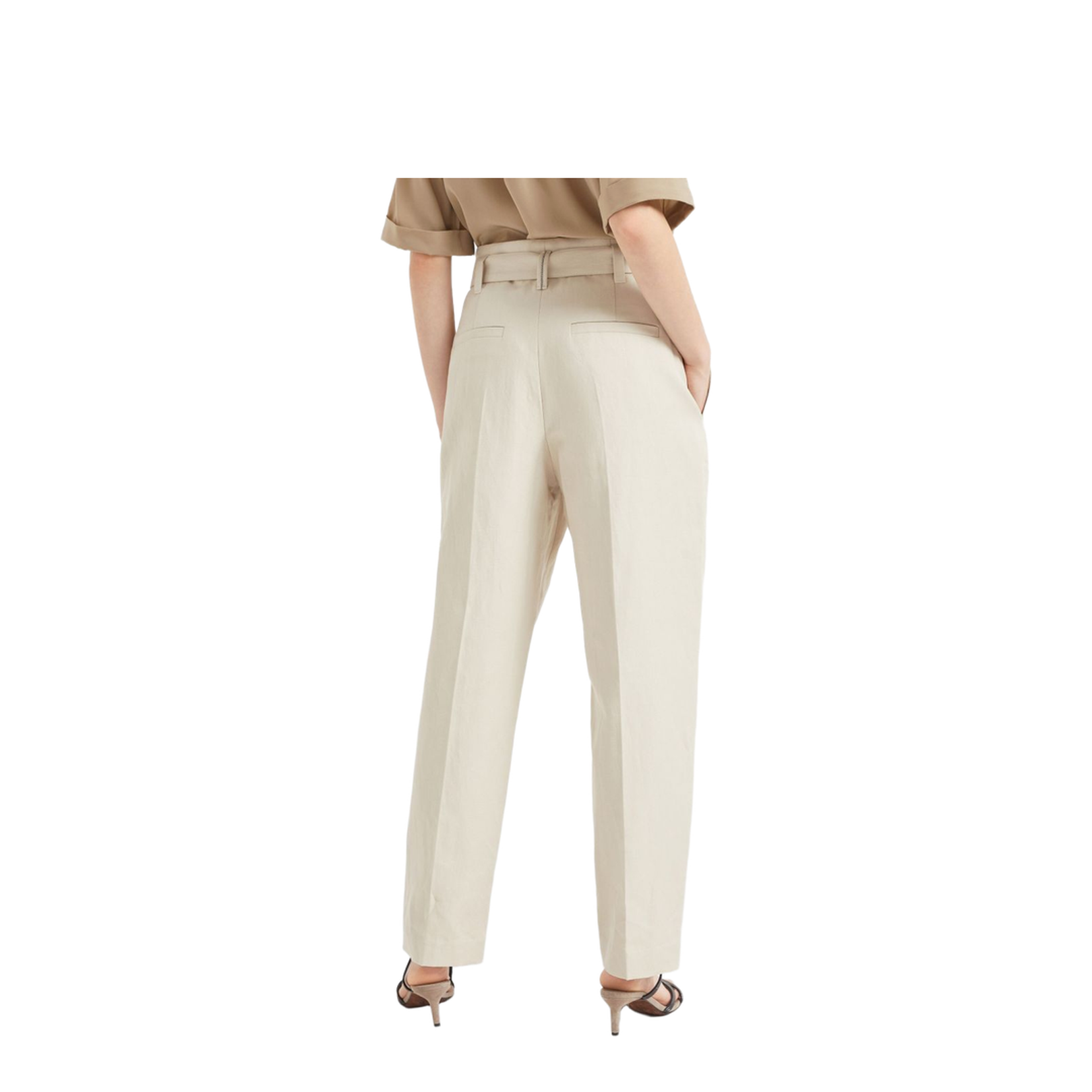 Cotton Linen Canvas Corset Cigarette Trousers