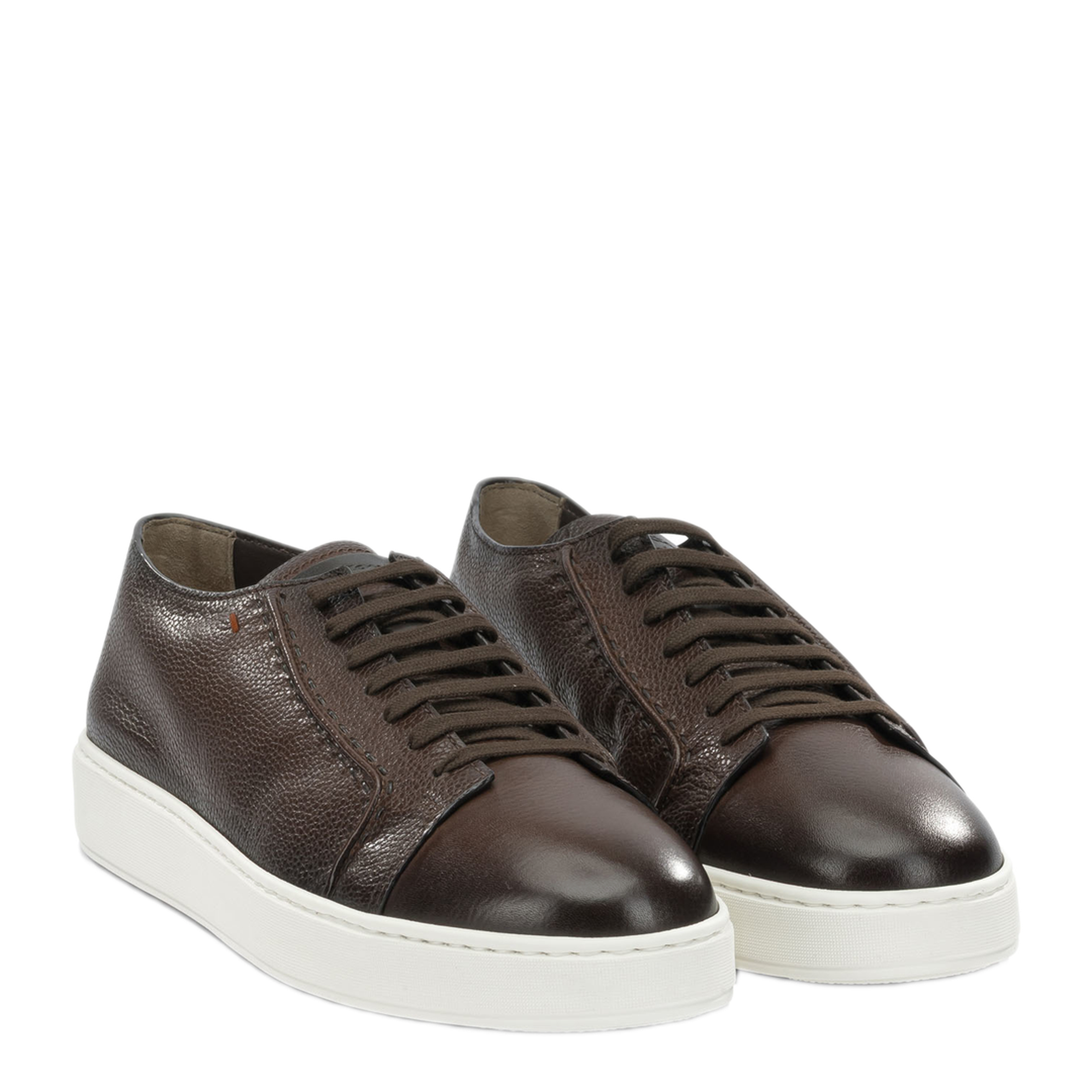 MAYFEYR - Santoni - Low Top Leather Sneakers - MBCD22223BARKEVRT50T50