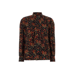 Printed Silk Shirt In Black And Red