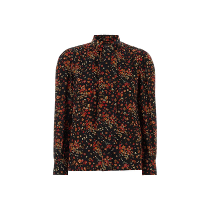 MAYFEYR - Gucci - Printed Silk Shirt In Black And Red - 865102ZAU231072