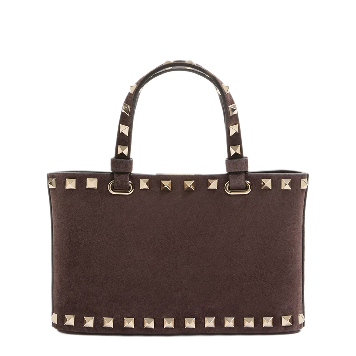 Rockstud Mini Suede Shopping Bag - Ebony